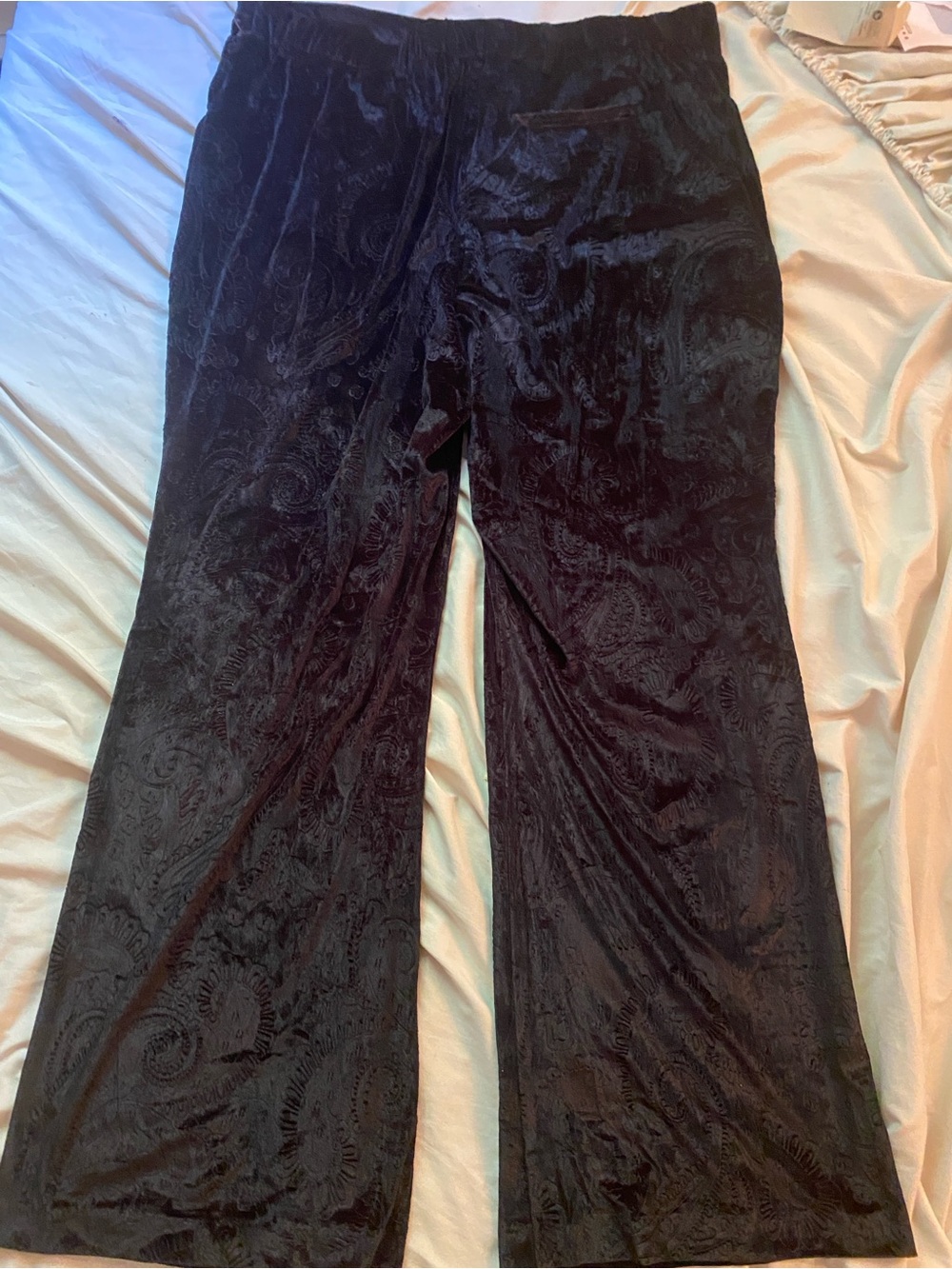 Dex Plus Size 2X Black Velvet Paisley Wide Leg Pants NWOT - Picture 8 of 10